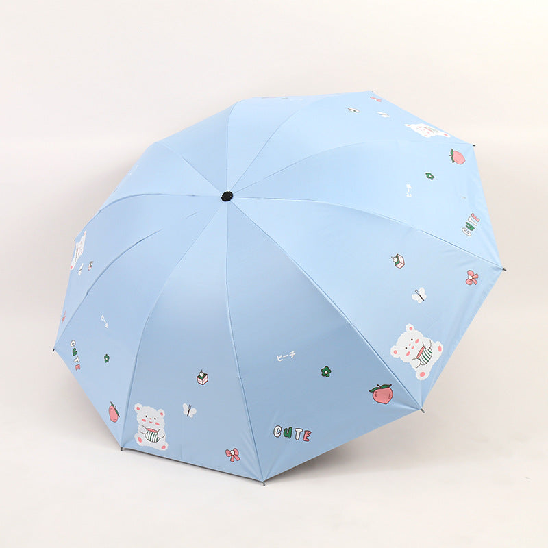 Damen Faltbarer Regenschirm mit verspieltem Bärendesign Karnz