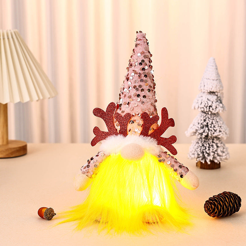 Dekorative Weihnachtsgnom Figur mit LED-Beleuchtung Karnz