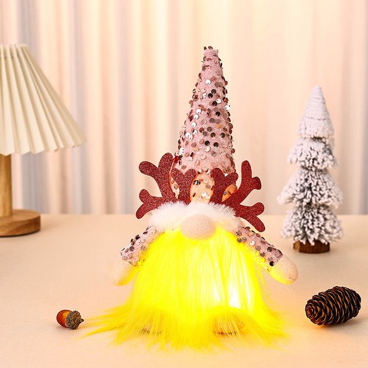 Dekorative Weihnachtsgnom Figur mit LED-Beleuchtung Karnz