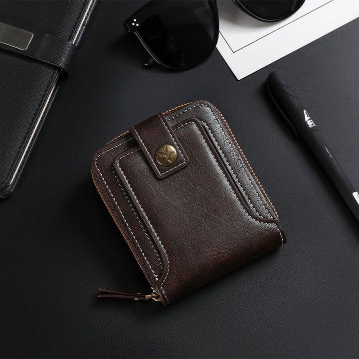 Bi-Fold Zip Geldbörse mit Kartenfächern Karnz