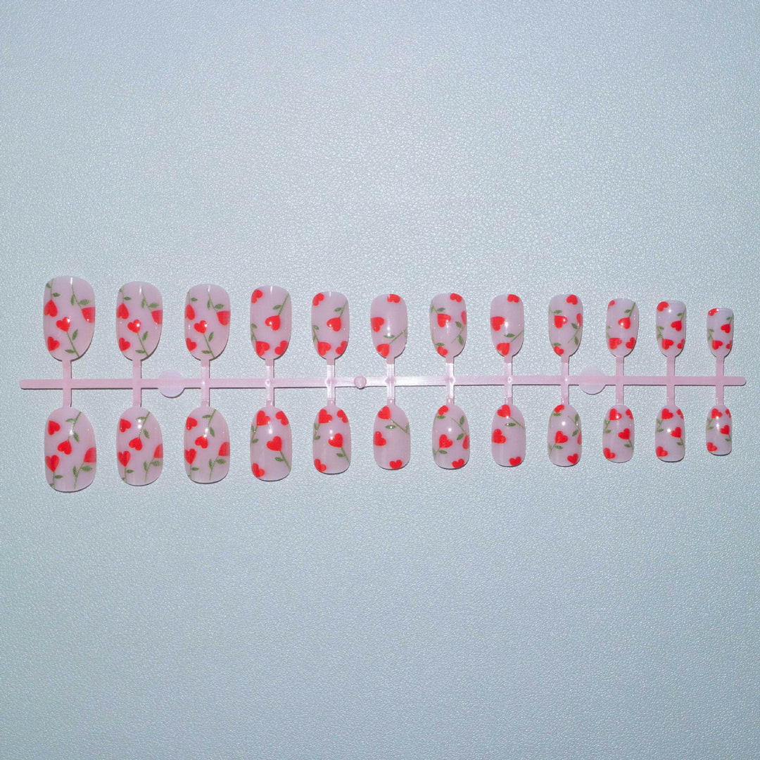 Florales Herz Akzent Nagelkunstset