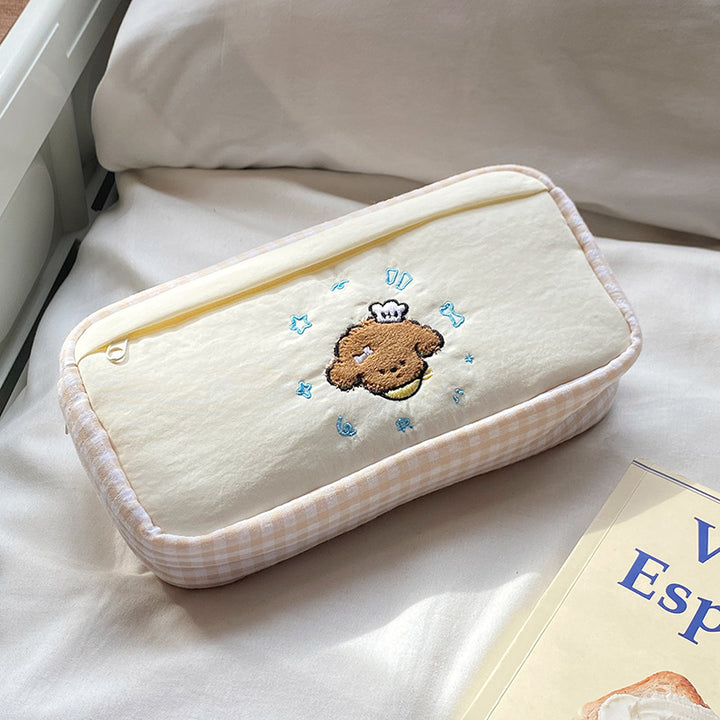 Handgefertigte Kosmetiktasche mit Verspieltem Katzenmotiv Karnz