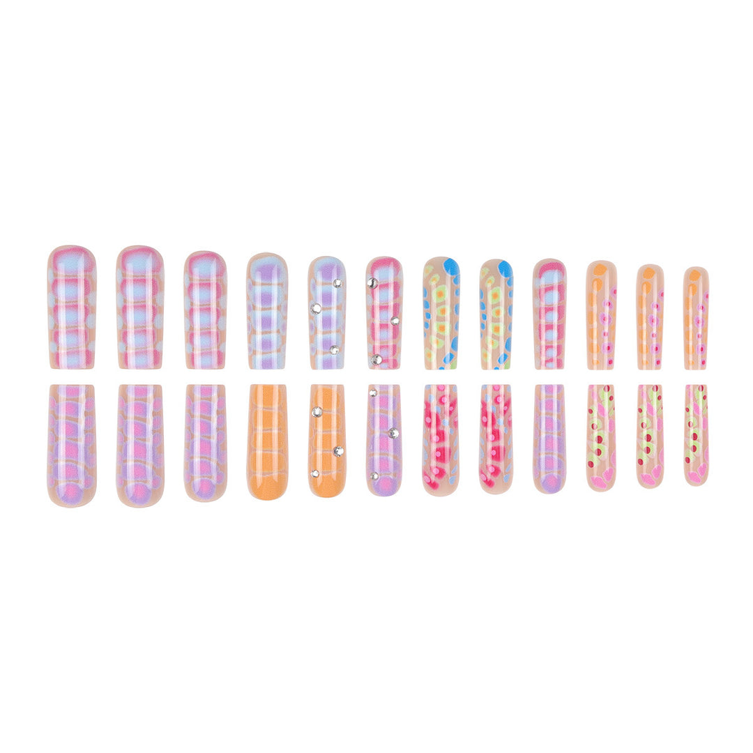Künstlerische Gel Press-On Nagelkunst Karnz