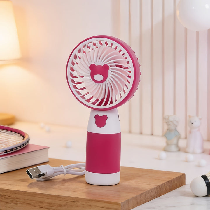 Unisex Tragbarer Handventilator mit niedlichem Bärenmotiv Karnz