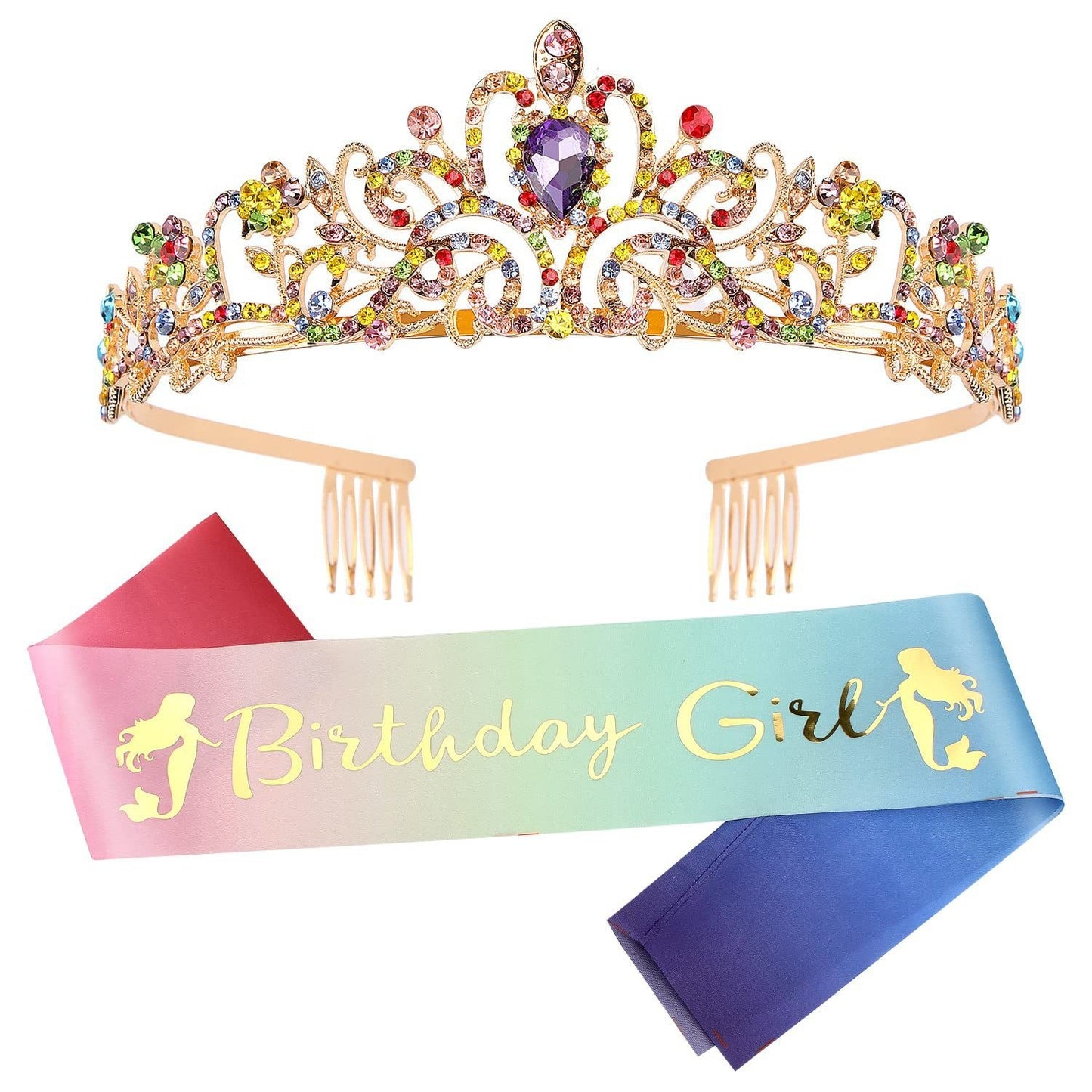 Damen Glitzernde Tiara mit funkelnden Strasssteinen Karnz