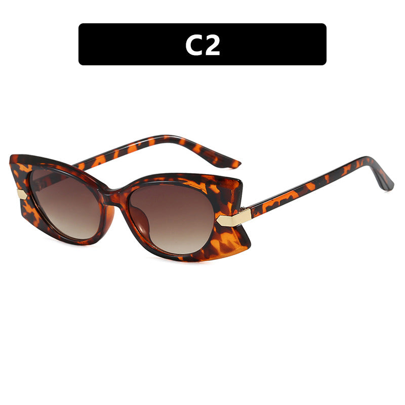 Damen Cat-Eye Sonnenbrille mit stilvollem Einsatz aus Metall und UV-Schutz Karnz