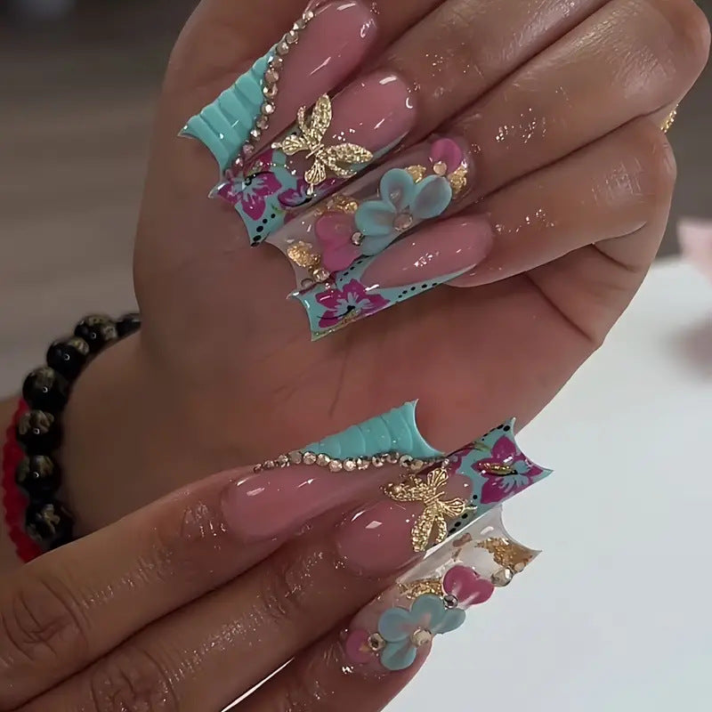 3D Blumendekorative Druck-Nagelkunst Karnz