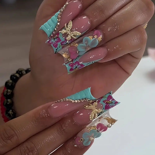 3D Blumendekorative Druck-Nagelkunst Karnz