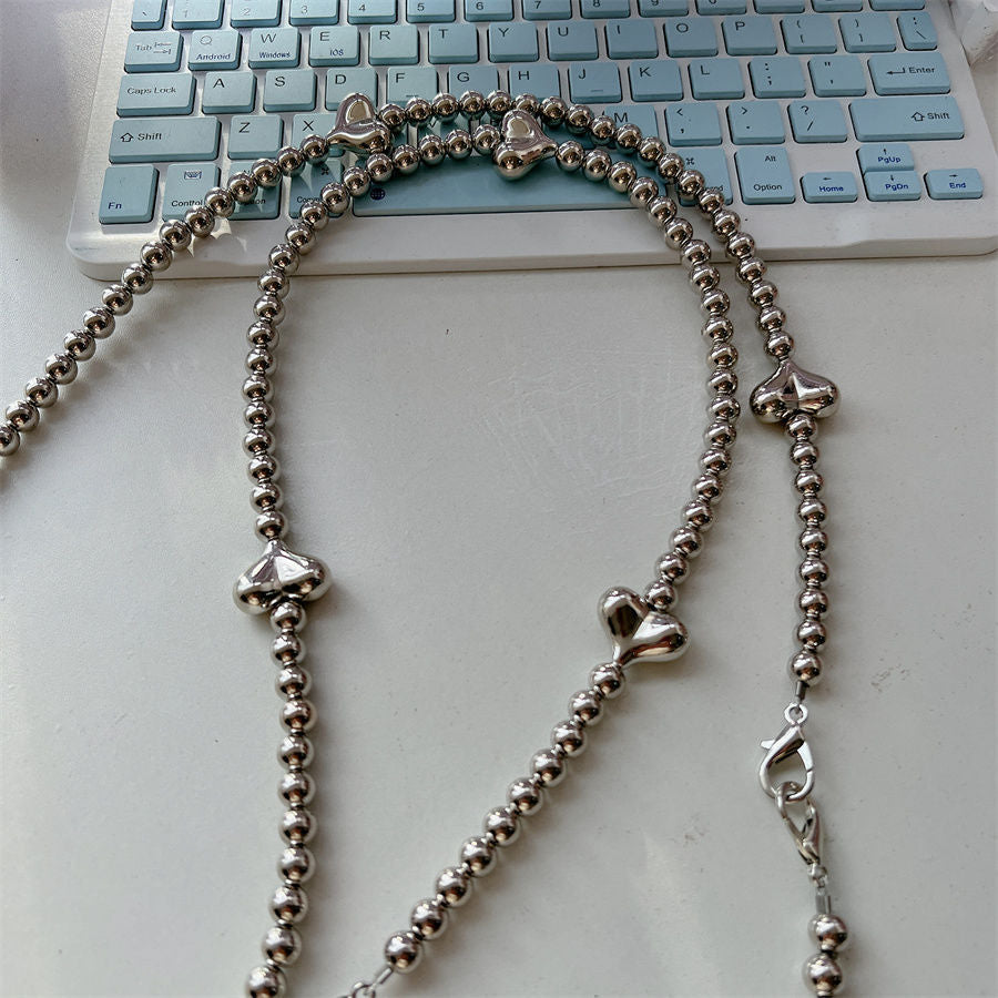 Stylische Herz-Akzent Perlen-Brillenband Karnz