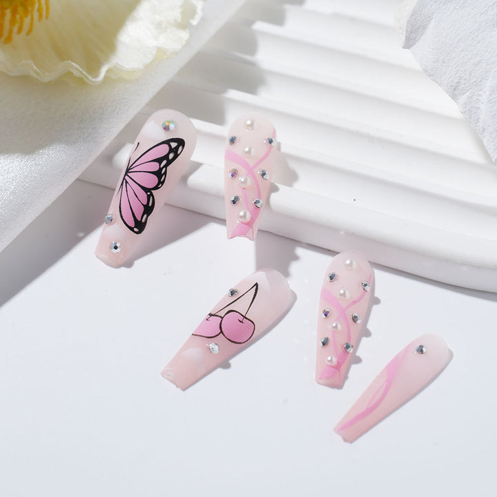Künstlerisches Schmetterling Press-On Nail Set Karnz