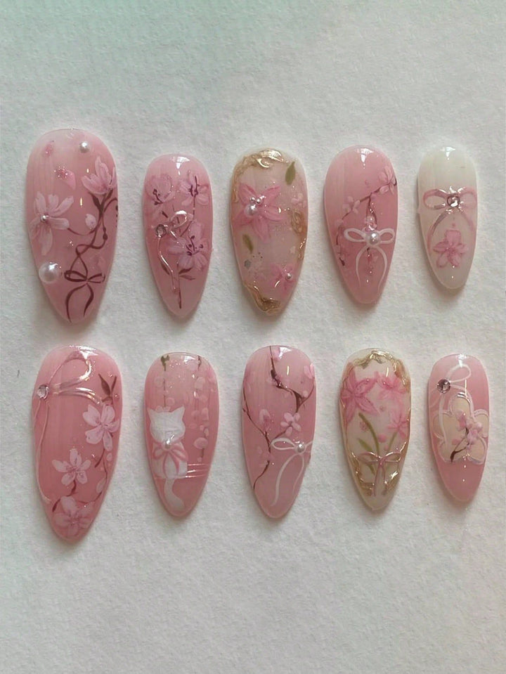 Künstlerisches Press-On Nagelkunstset Karnz