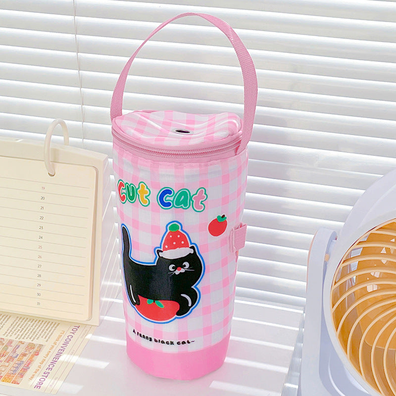 Süße Katzenmotiv isolierte Lunch-Tasche