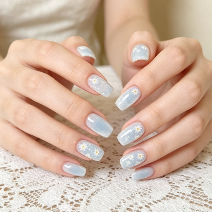 Künstlerisches Floral Print Press-On Nail Set Karnz