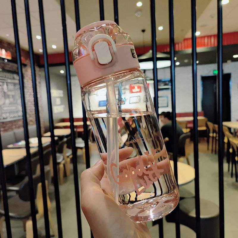 Damen Ergonomische Trinkflasche mit integriertem Strohhalm Karnz