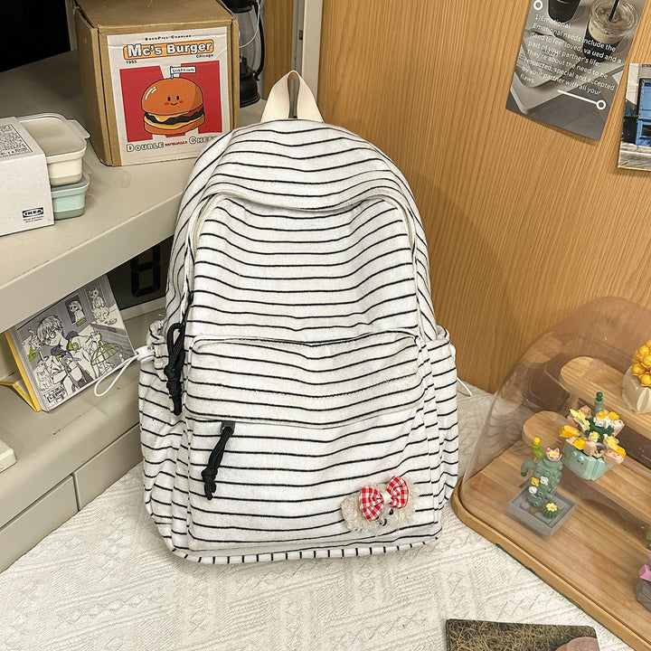 Gestreifter Gemütlicher Stoff Rucksack Karnz