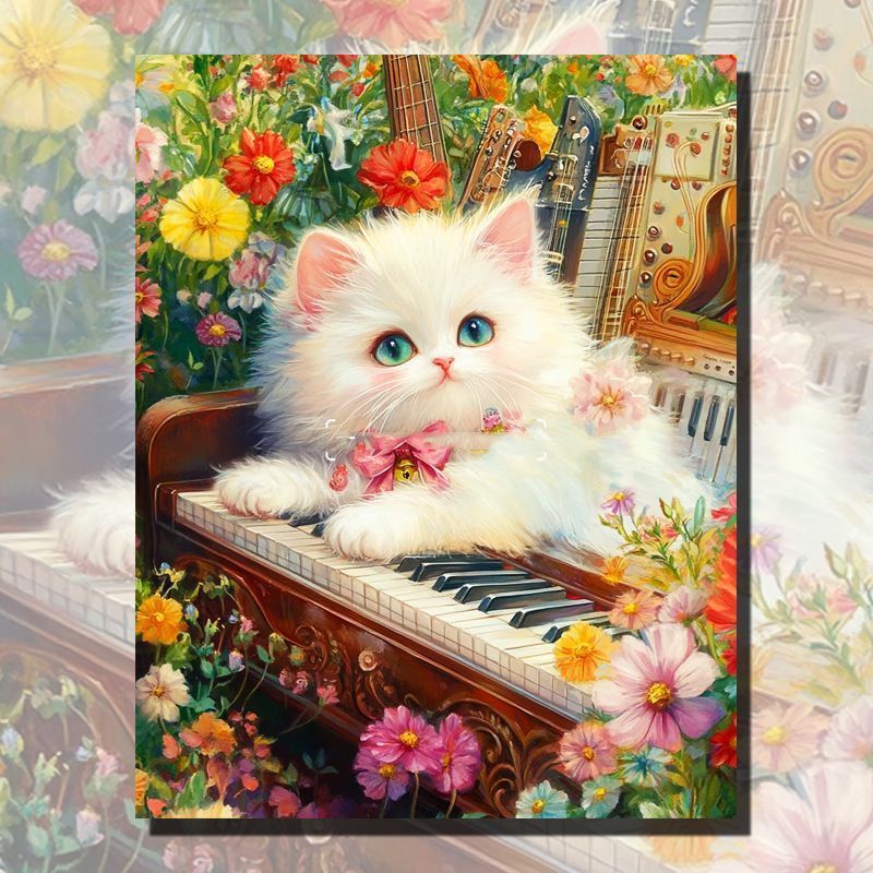 Adorable Katzen-Themen Leinwand Kunst Karnz