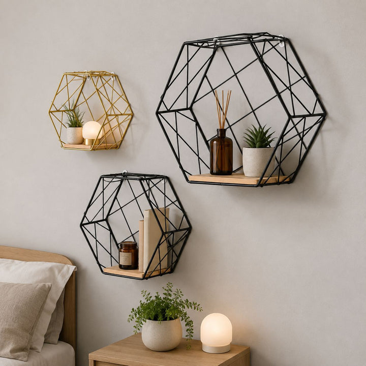 Geometrischer Drahtregal-Organizer