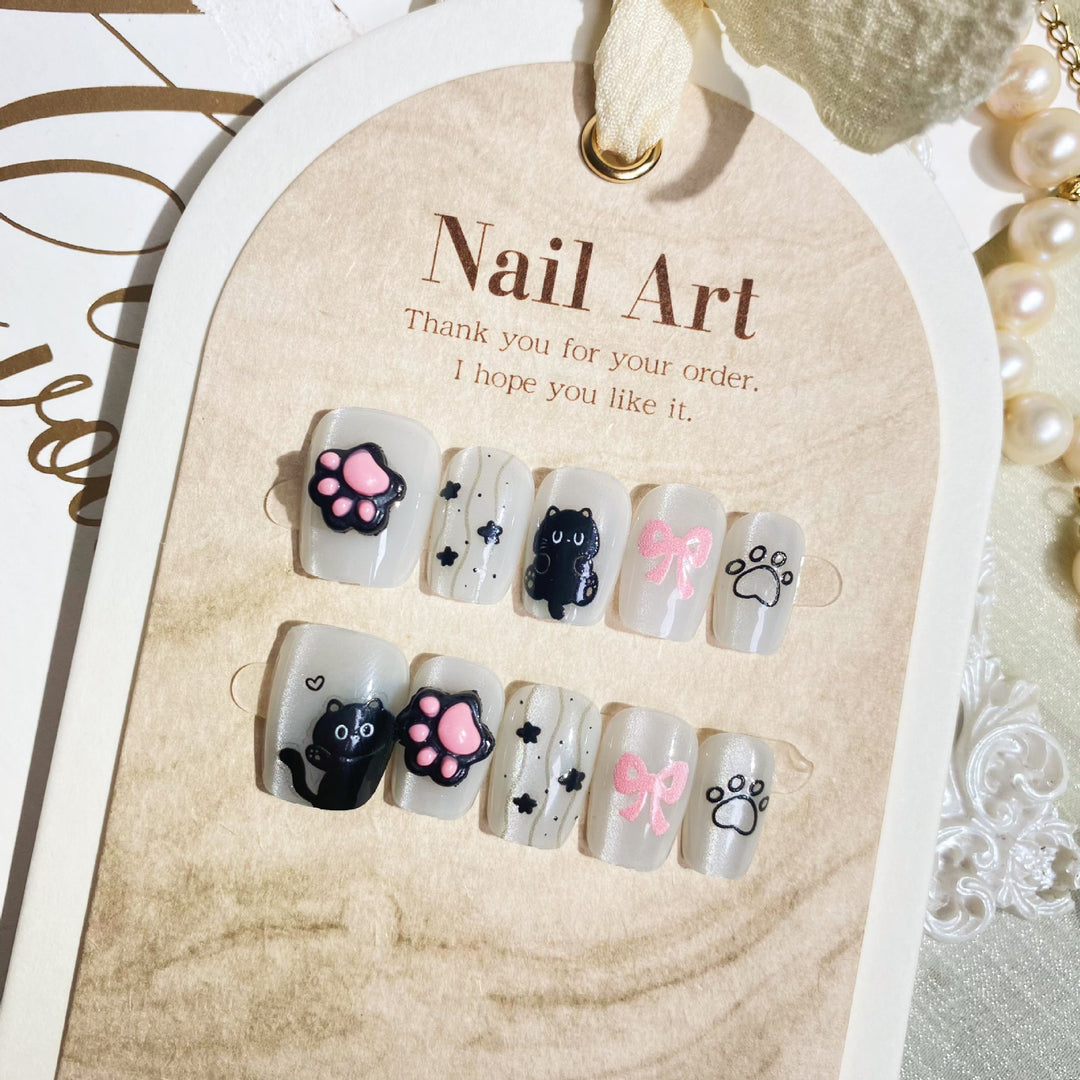 Verspielt Katzen-Themen Nagelkunst Set