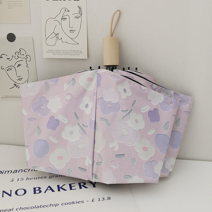 Damen Faltbarer Regenschirm mit stilvollem Blumendesign Karnz