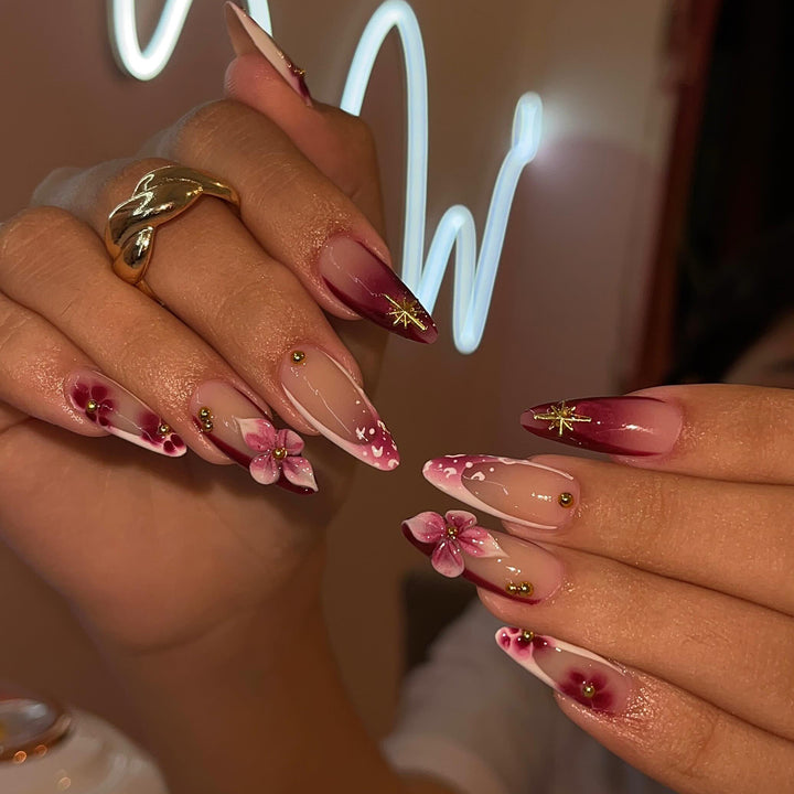 Künstlerische florale Acrylnagelverlängerungen Karnz 1789915666