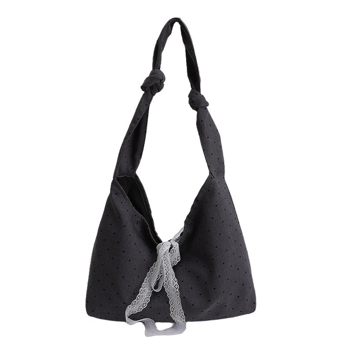 Polka Dot Canvas Hobo Tasche