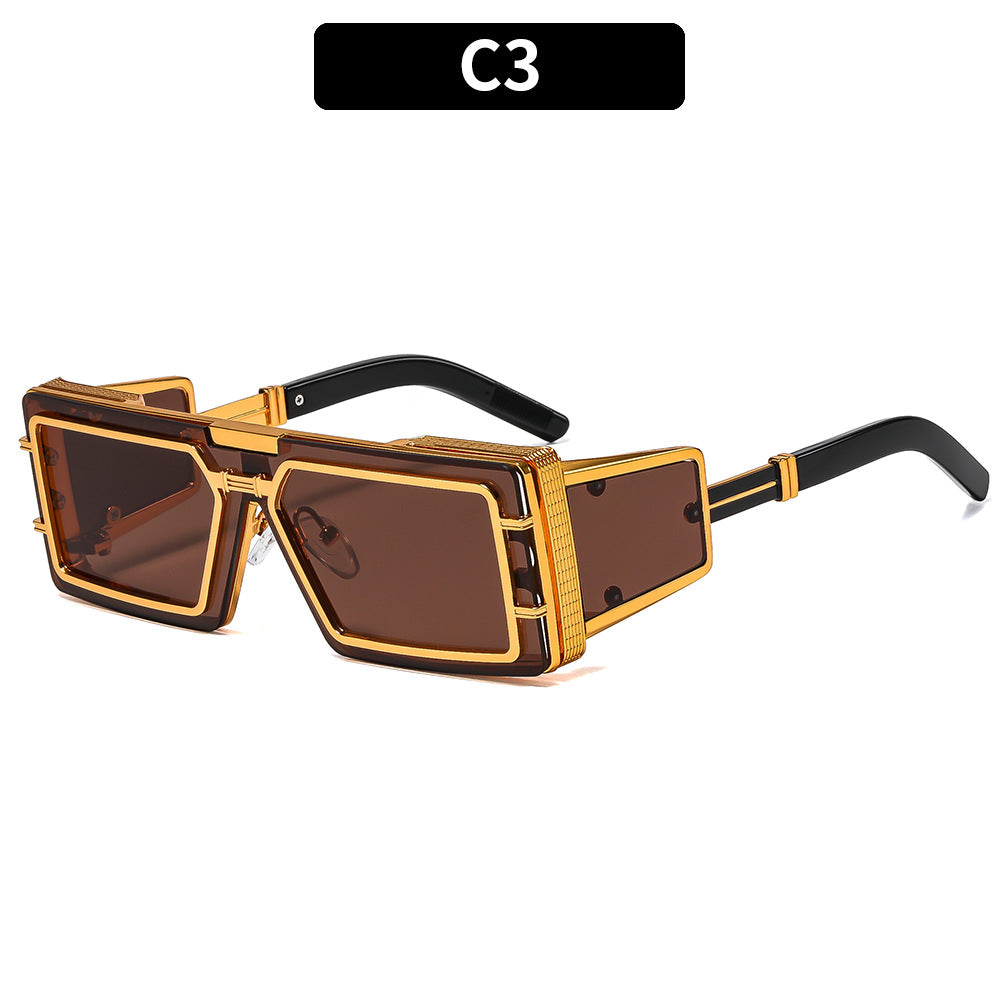 Damen Geometrische Oversized Sonnenbrille mit luxuriösem Rahmen Karnz