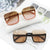 Damen quadratische Sonnenbrille mit extravagantem Leopardenmuster Karnz