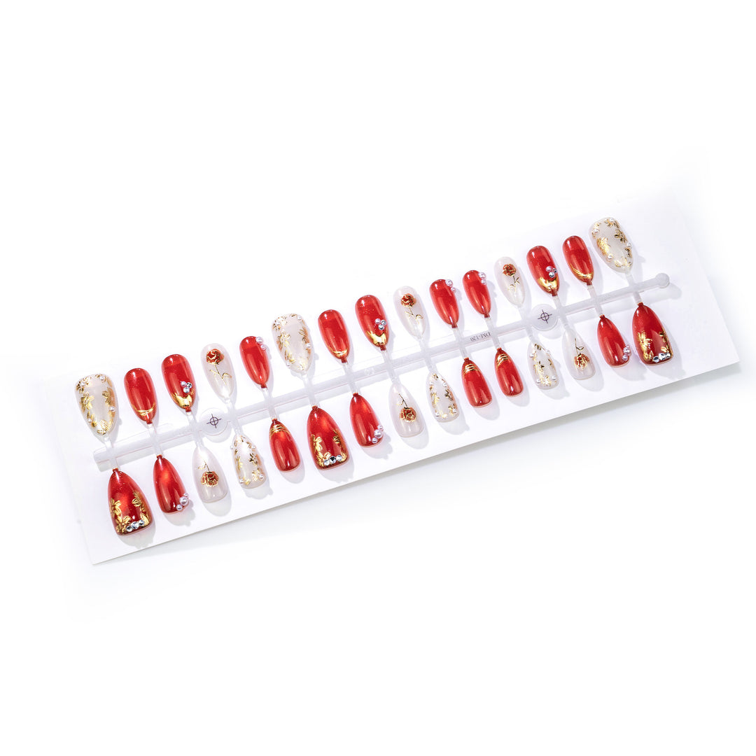 Elegantes Blumendesign Akzent-Klebe-Nagelset