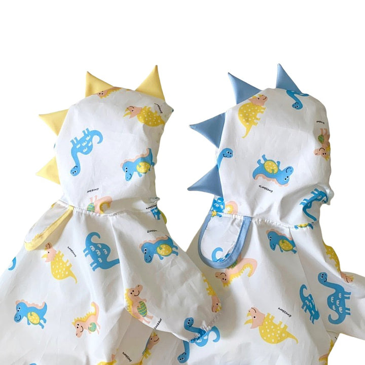 Wasserfester Kapuzen-Dino-Print-Hunderegenmantel mit Stachelhut