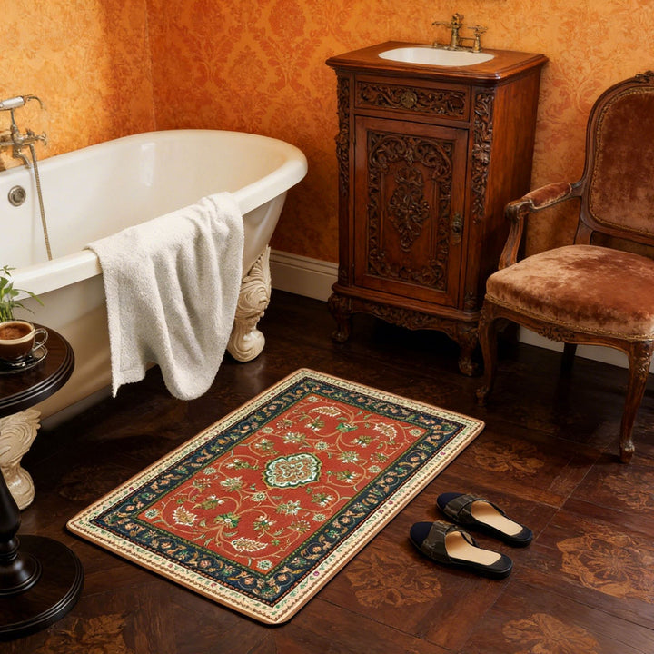 Floral-Patterned Luxury Bath Mat Karnz