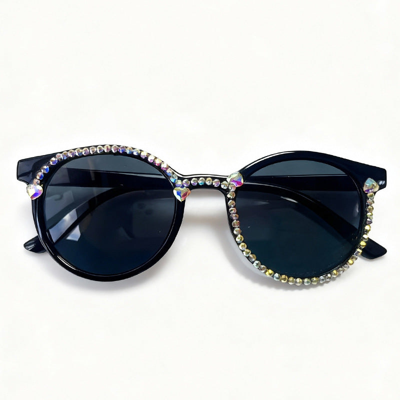 Kristallverzierte Katzenaugen-Sonnenbrille Karnz
