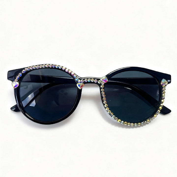 Kristallverzierte Katzenaugen-Sonnenbrille Karnz