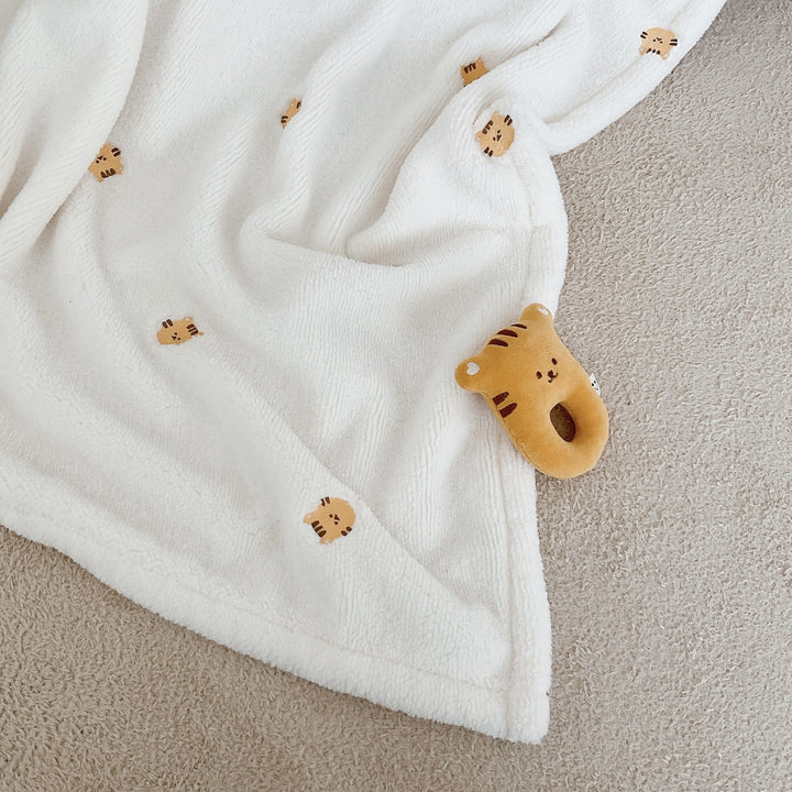 Weiches Floral besticktes Werfen Decke