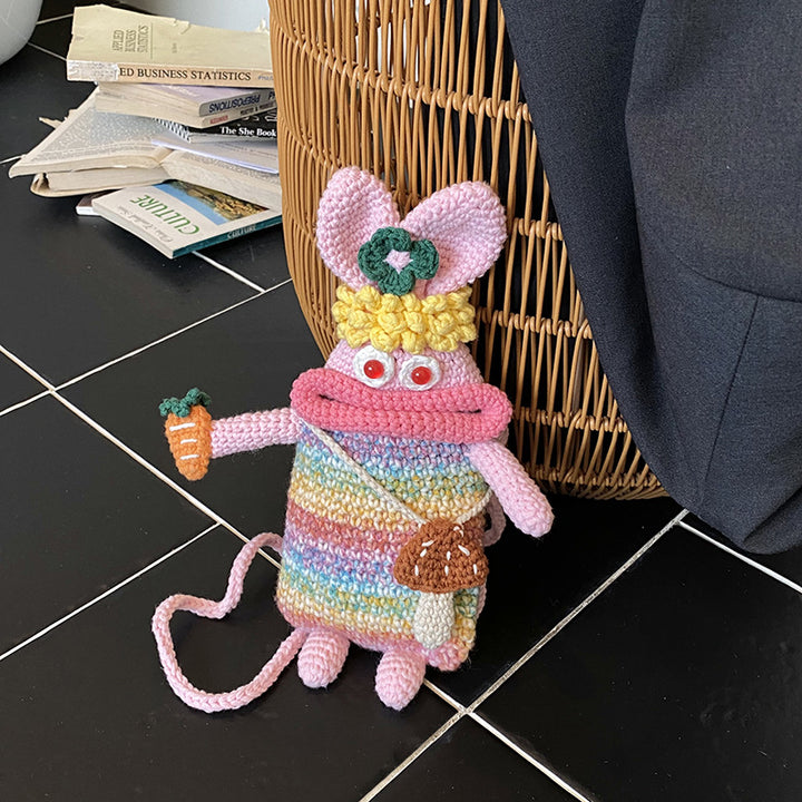 Süße Charakter Häkel Mini Rucksack