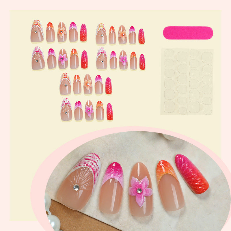 Blumenverzierte Press-On-Nagelset Karnz 1788495993