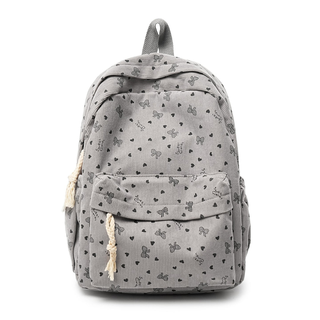 Rucksack Aus Hochwertigem Cord mit Verspielten Applikationen Karnz