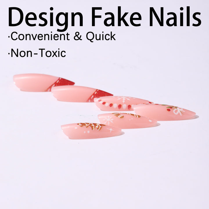 Kunstnagelset mit festlichen Motiven und Glitzerakzenten Karnz