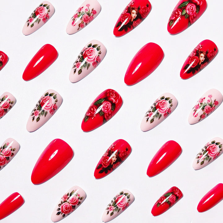 Kreative Kunstnägel mit Romantischem Rosen-Design Karnz