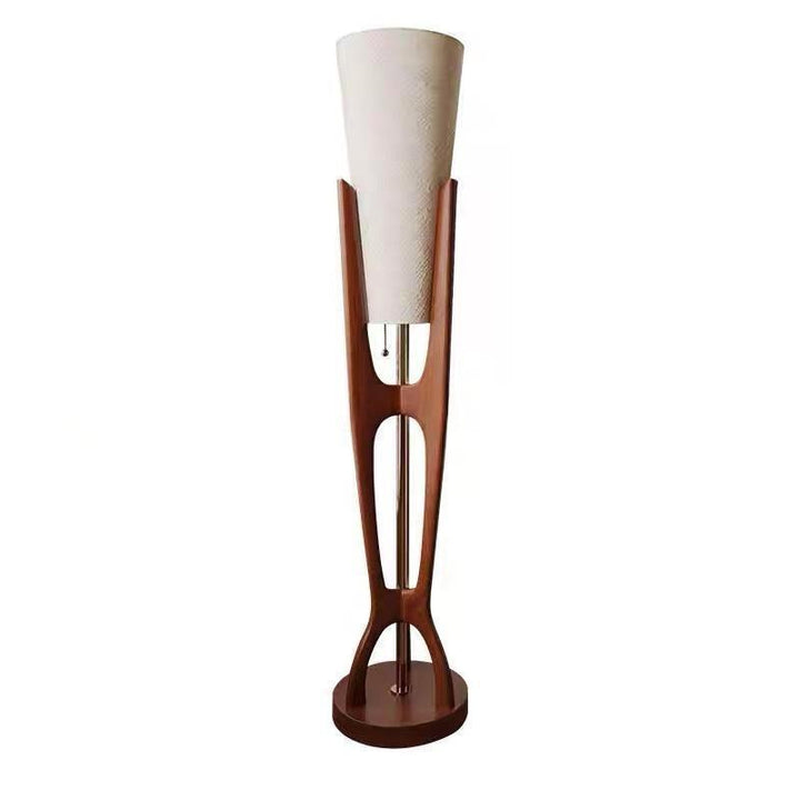 Skulpturale Holz Stehlampe