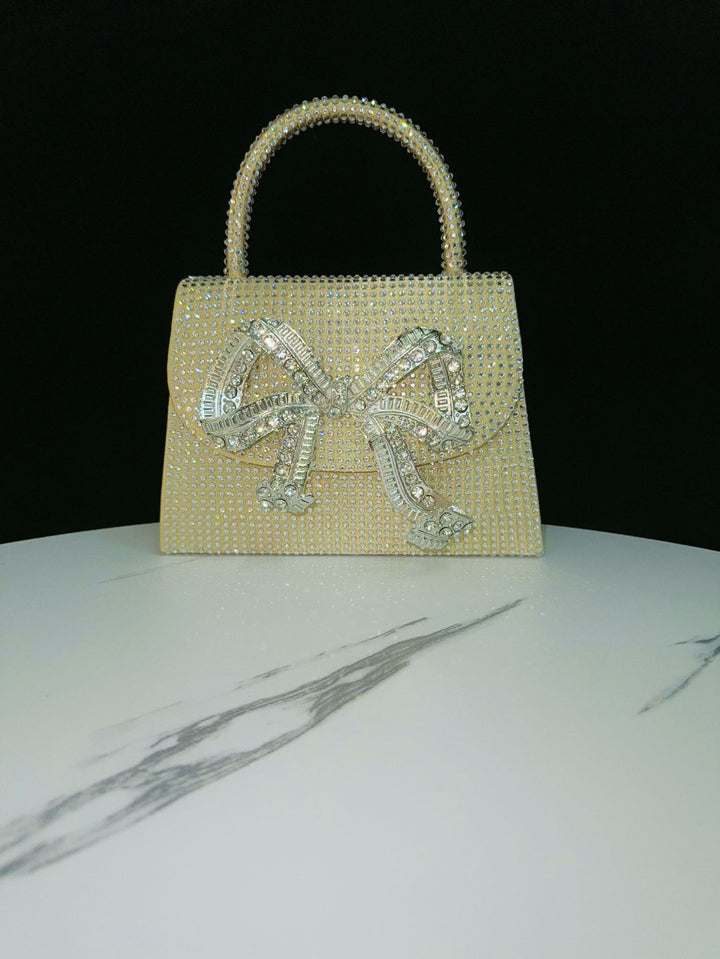 Rhinestone Schleifen-Clutch