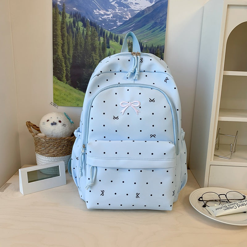 Polka-Dot-Design-Rucksack mit Mehrfachtaschen-Features Karnz