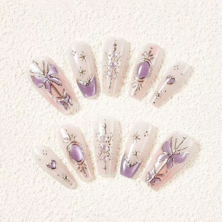 Künstlerische Press-On Nagelkunst Extensions Karnz