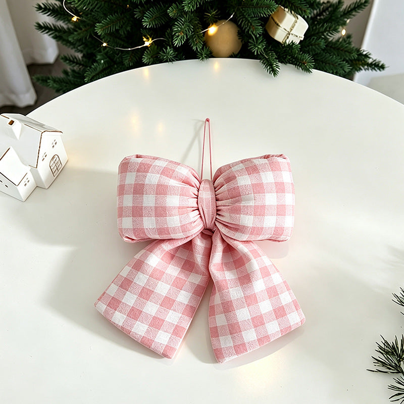 Dekorative Plaid Stoff Schleifen Ornament