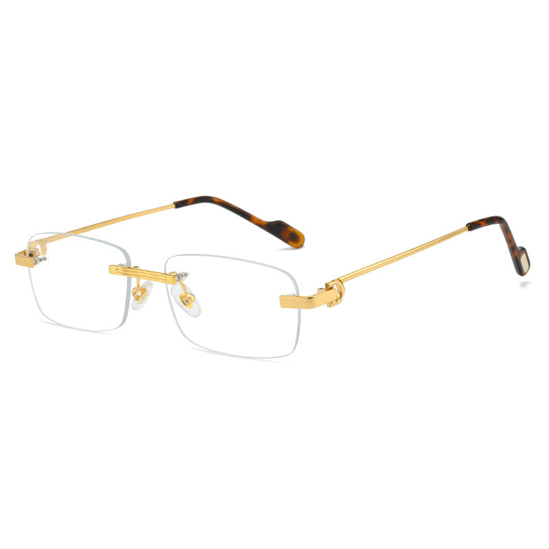 Damen modische rechteckige Sonnenbrille mit filigranem Metallrahmen Karnz