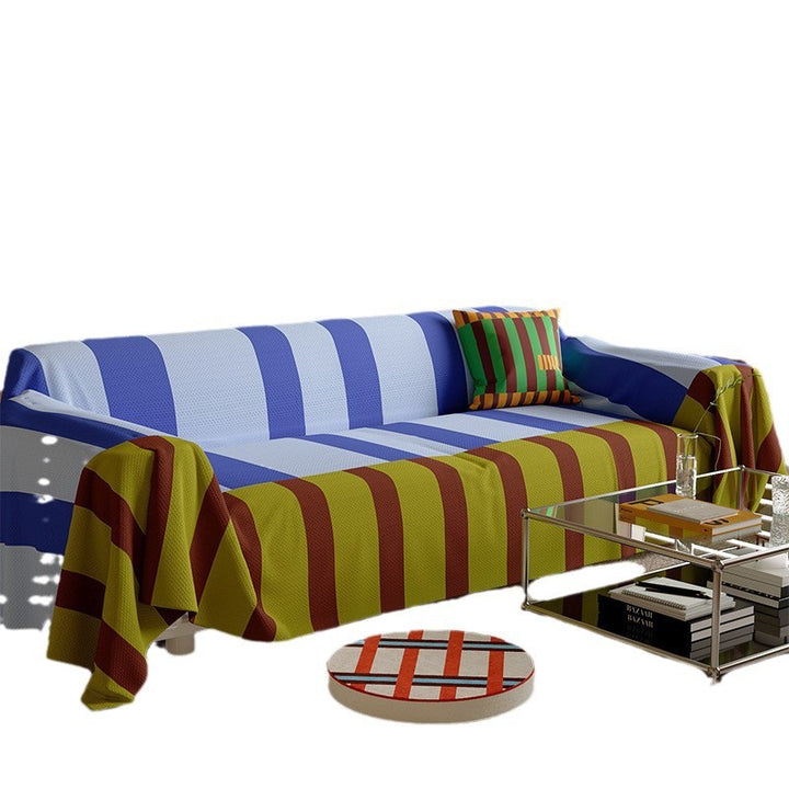 Stretch Striped Sofa Slipcover with Full-Seat and Arm Protection