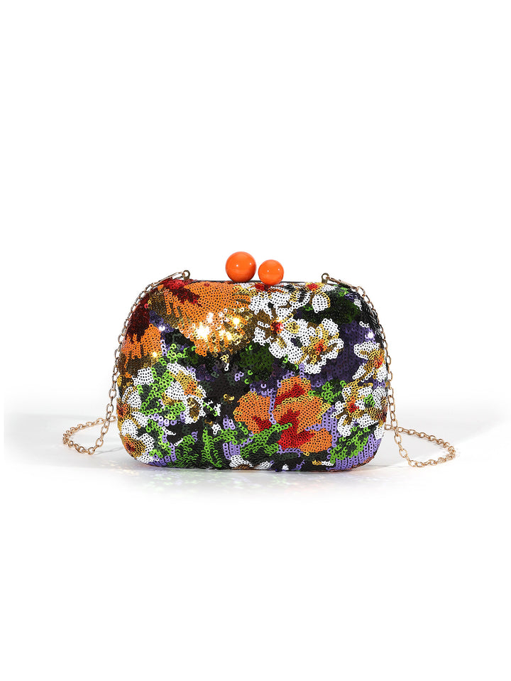 Paillette Blumen Clutch