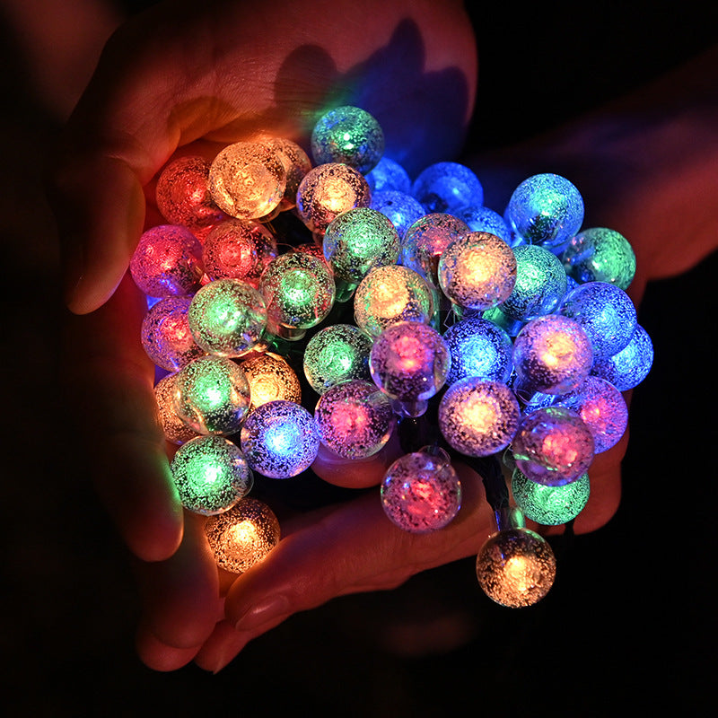 Dekorative Lichterkette mit bunten Kristallkugeln Karnz