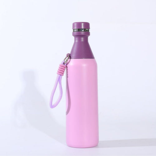 Damen isolierte Edelstahl Trinkflasche mit praktischem Tragegriff Karnz