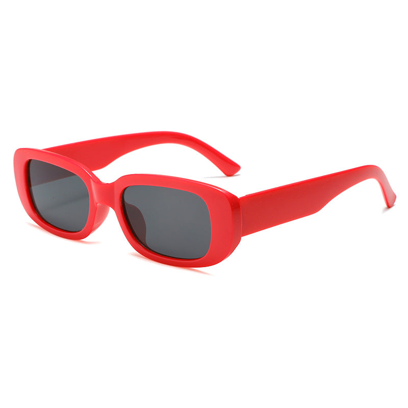 Damen Modische rechteckige Sonnenbrille mit verstellbaren Nasenstege Karnz