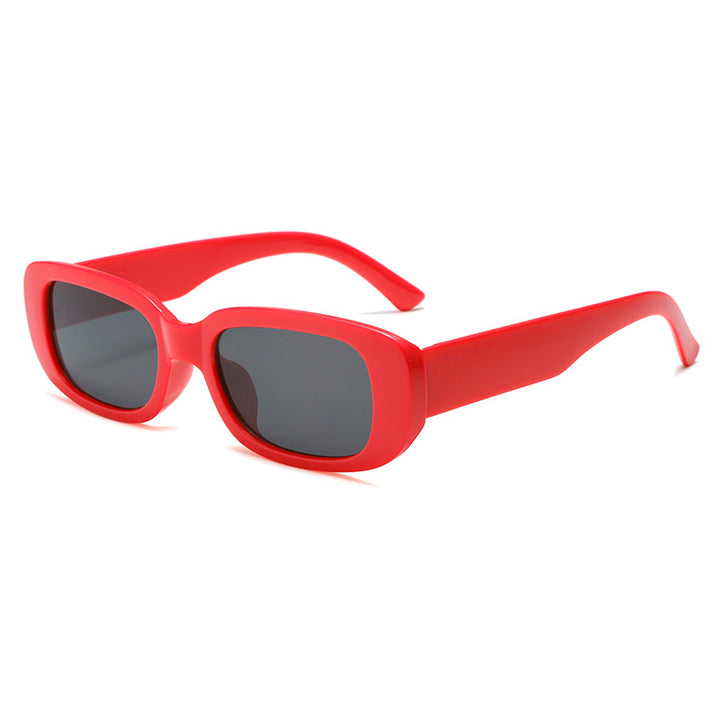 Damen Modische rechteckige Sonnenbrille mit verstellbaren Nasenstege Karnz